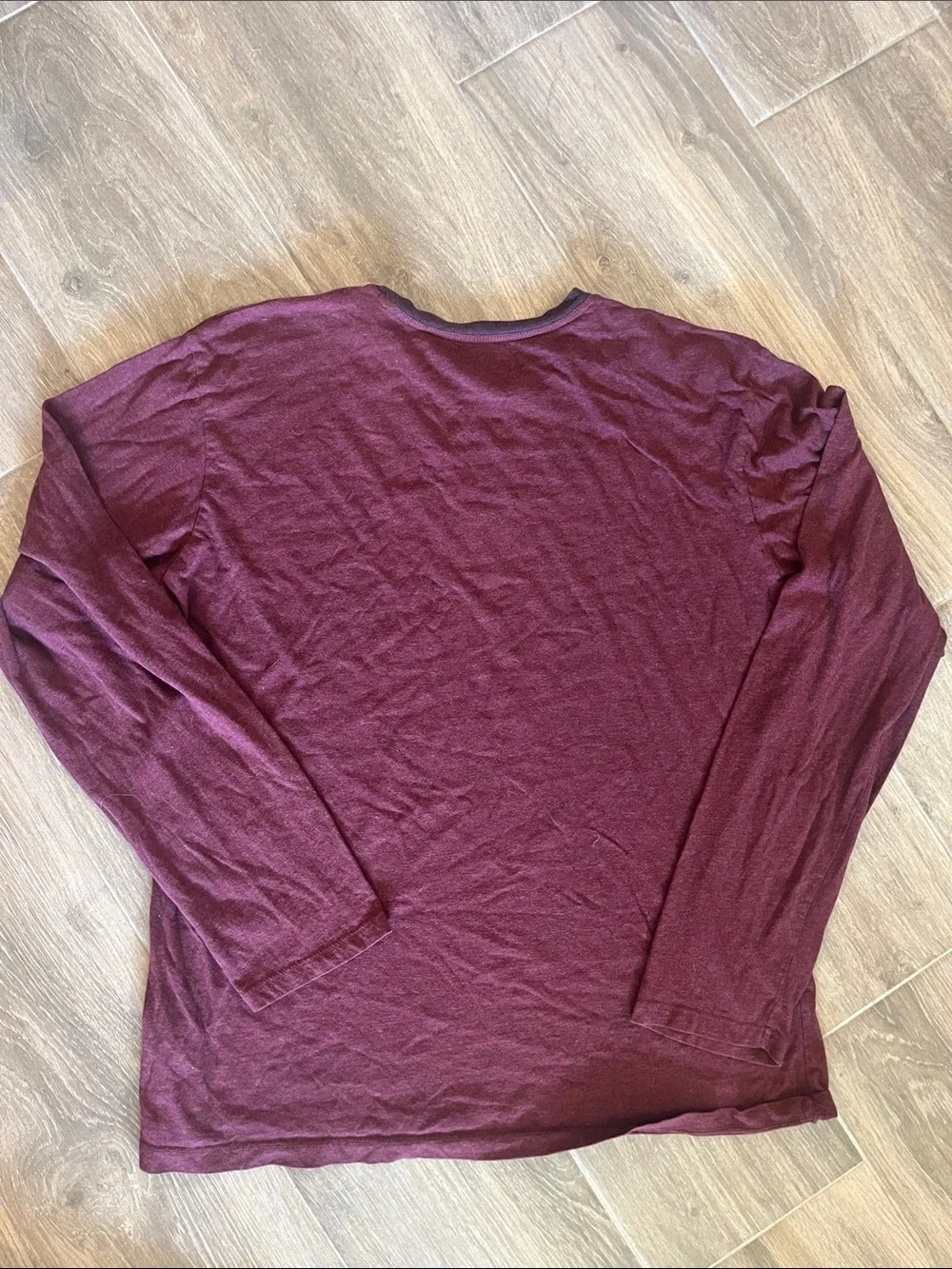 Banana Republic Men's Long-Sleeve Crew Neck Shirt - Maroon